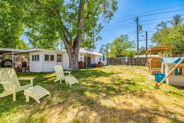 view of yard with a playground