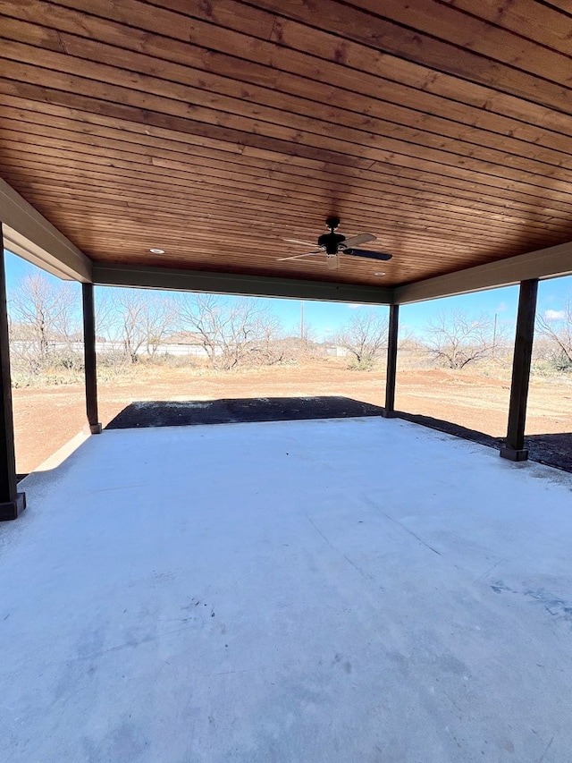 view of patio with ceiling fan