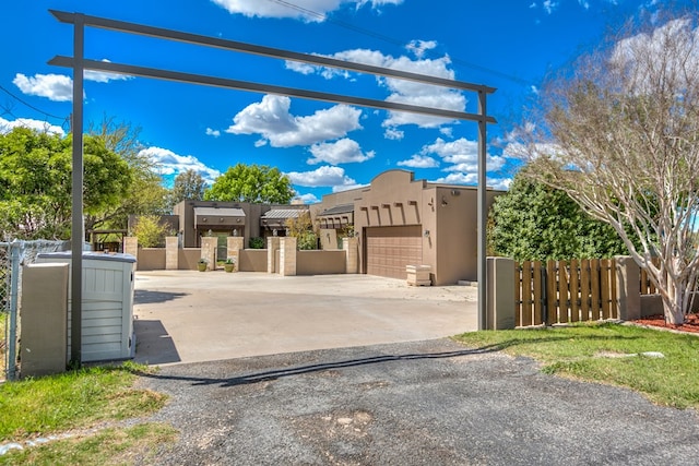 exterior space featuring a garage