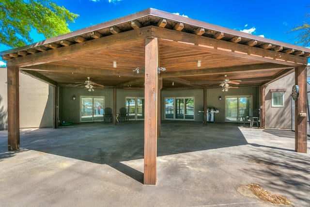 view of patio / terrace with ceiling fan