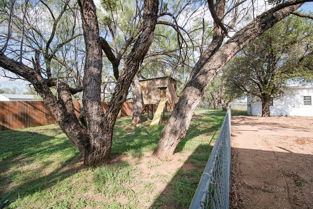 view of yard with fence
