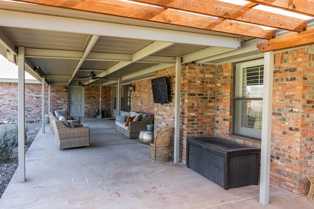 view of patio featuring an outdoor living space