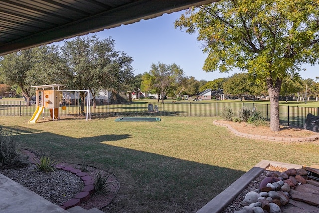 view of yard featuring a playground