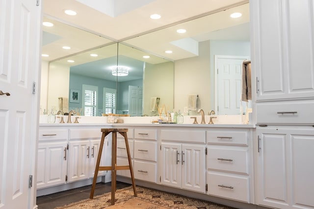 bathroom featuring vanity and tile patterned flooring