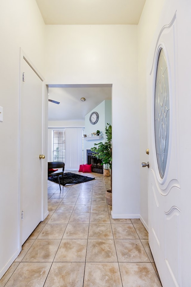 view of tiled foyer entrance