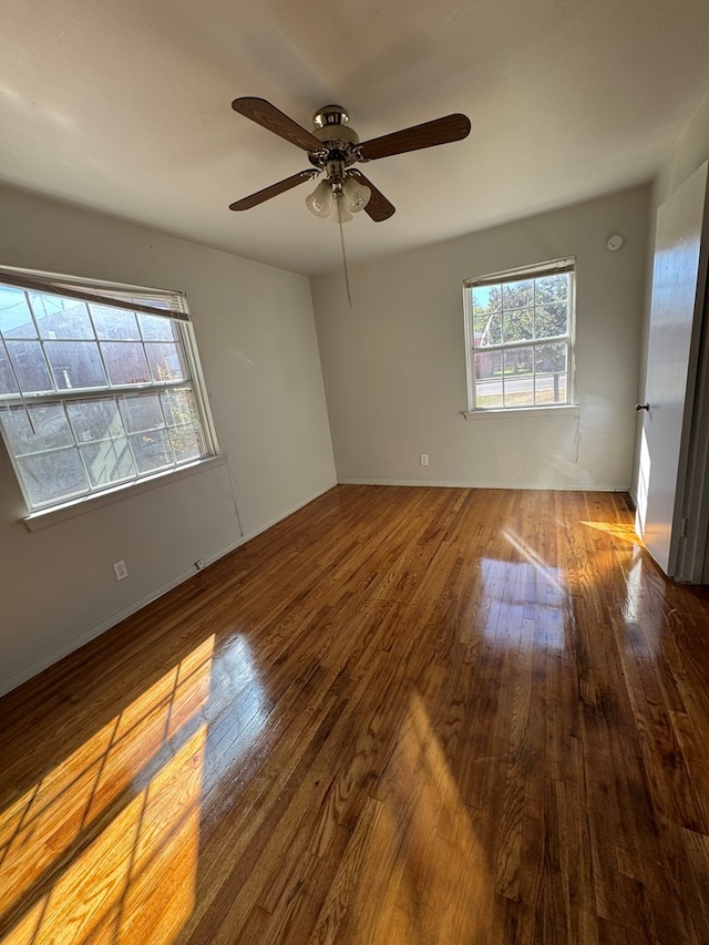 spare room with wood-type flooring