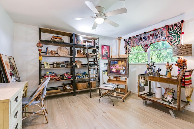 2121 Sul Ross St, San Angelo, TX 76904 - office space featuring ceiling fan and wood finished floors