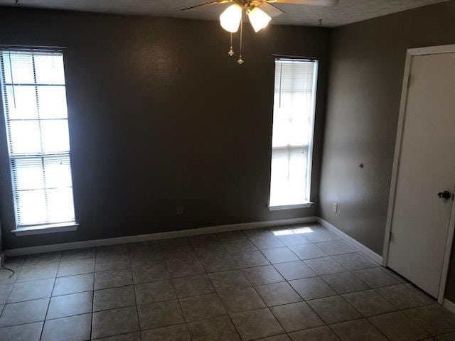 3603 Nevada Dr, San Angelo, TX 76904 - empty room featuring a ceiling fan, healthy amount of natural light, and tile patterned floors