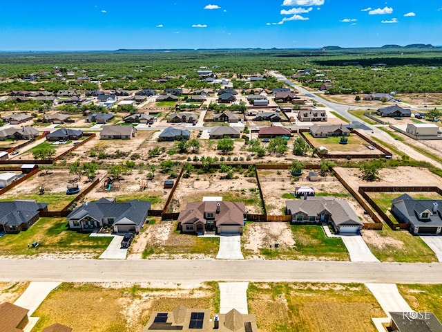 aerial view with a residential view and a mountain view