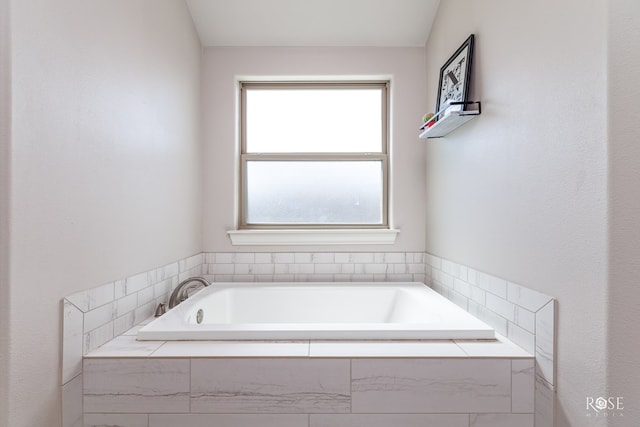 full bathroom with a garden tub