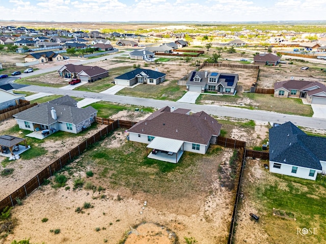 bird's eye view with a residential view