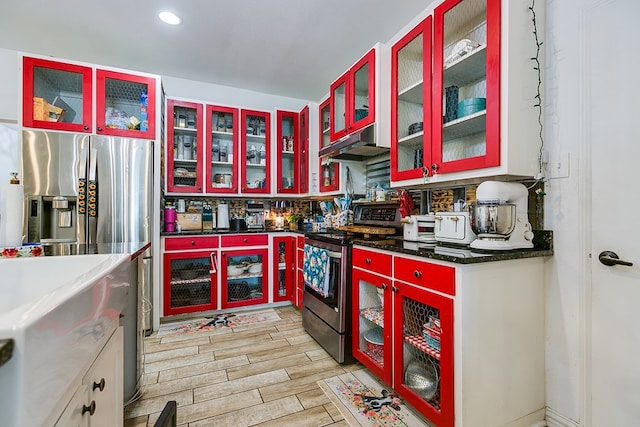 kitchen with stainless steel electric range