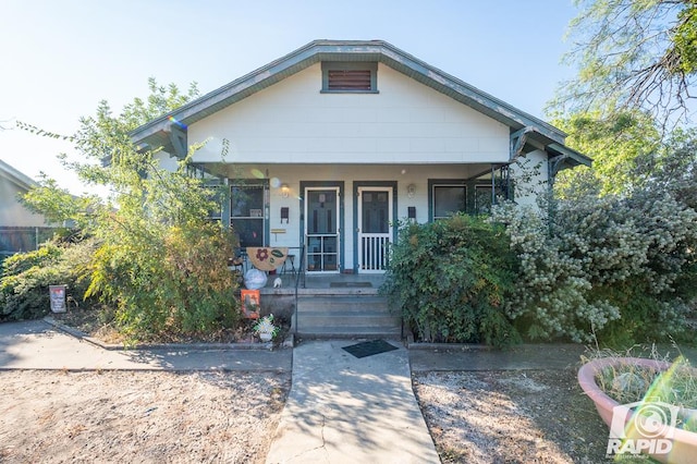 bungalow-style home with a porch