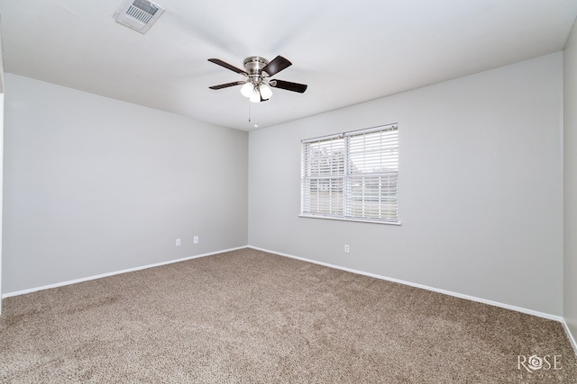 3102 Chatterton Dr, San Angelo, TX 76904 - carpeted empty room with visible vents, ceiling fan, and baseboards