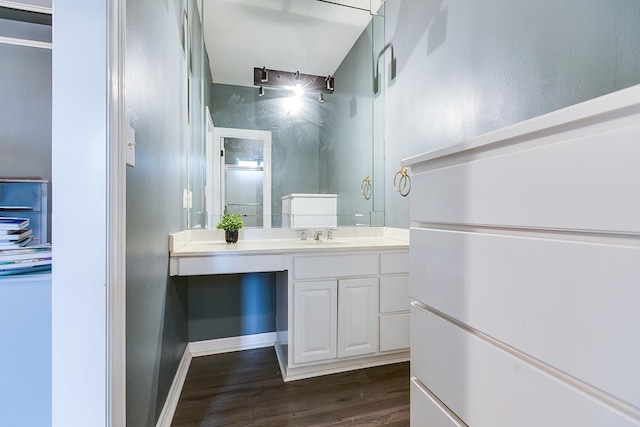 1001 Avondale Ave, San Angelo, TX 76901 - bathroom featuring wood finished floors and vanity