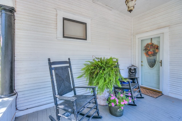 entrance to property with a porch