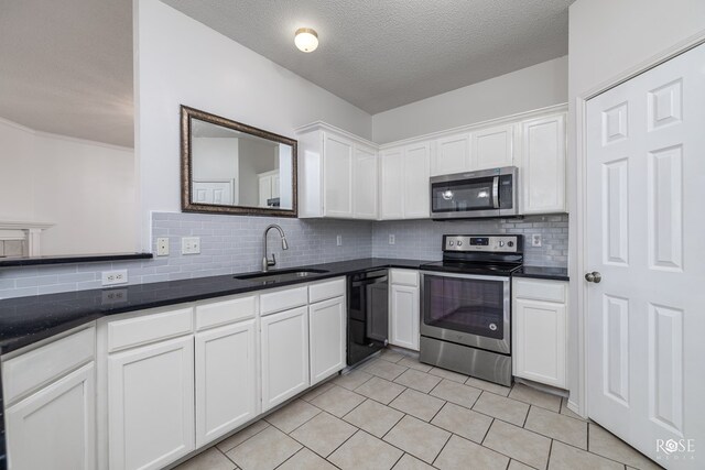 kitchen with white cabinetry, stainless steel appliances, and sink