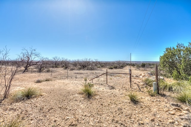 view of yard with a rural view