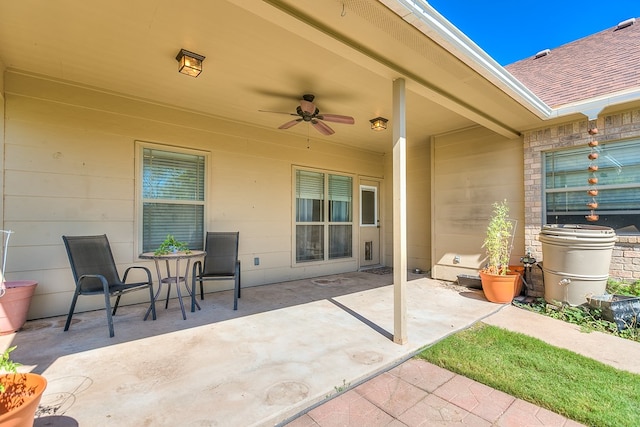 view of patio with a ceiling fan