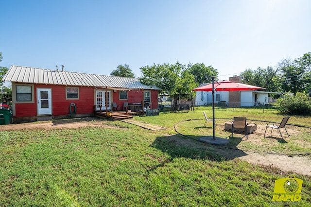 113 N Belaire Ave, San Angelo, TX 76905 - view of yard with a wooden deck and french doors