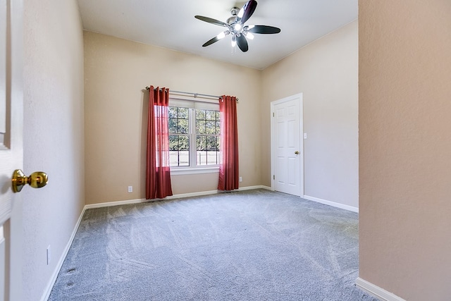 6026 Warwick Dr, San Angelo, TX 76901 - spare room with a ceiling fan, carpet floors, and baseboards