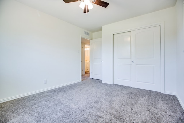 2235 Chestnut St, San Angelo, TX 76901 - unfurnished bedroom featuring carpet floors, a closet, and ceiling fan