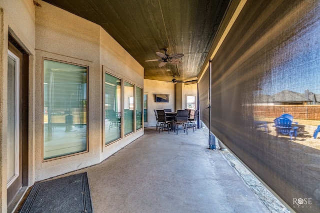 view of patio / terrace with ceiling fan