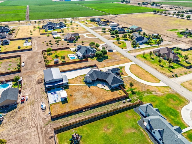 bird's eye view with a rural view