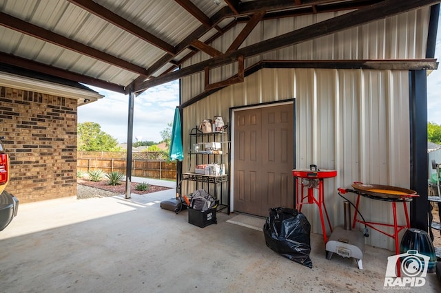 view of garage