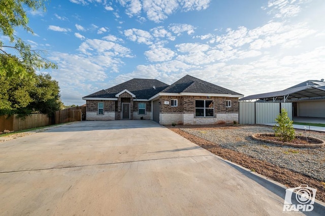 view of single story home