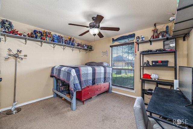 3926 Caroline Ln, San Angelo, TX 76904 - bedroom with carpet and a ceiling fan
