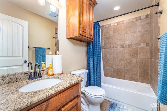 3926 Caroline Ln, San Angelo, TX 76904 - full bathroom with shower / bath combo with shower curtain and vanity
