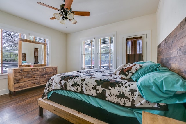 3805 Ogden St, San Angelo, TX 76903 - bedroom with wood finished floors, a ceiling fan, and baseboards