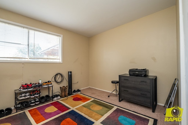 2123 Wilson St, San Angelo, TX 76901 - workout room with carpet and baseboards