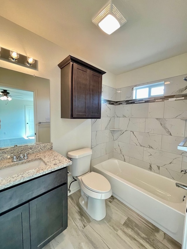 115 E 41st St, San Angelo, TX 76903 - full bathroom featuring vanity, tub / shower combination, and ceiling fan