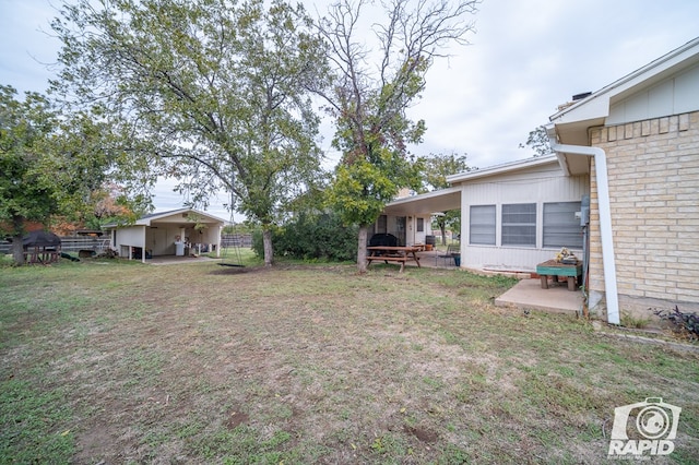 view of yard with a patio