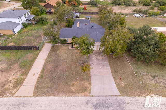 aerial view with a residential view