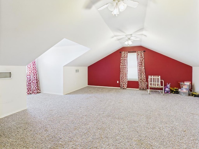 675 Buffalo Ln, San Angelo, TX 76901 - bonus room featuring ceiling fan, carpet, and vaulted ceiling