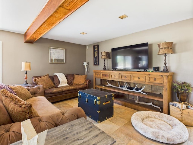 675 Buffalo Ln, San Angelo, TX 76901 - living area featuring beamed ceiling