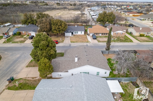 bird's eye view featuring a residential view