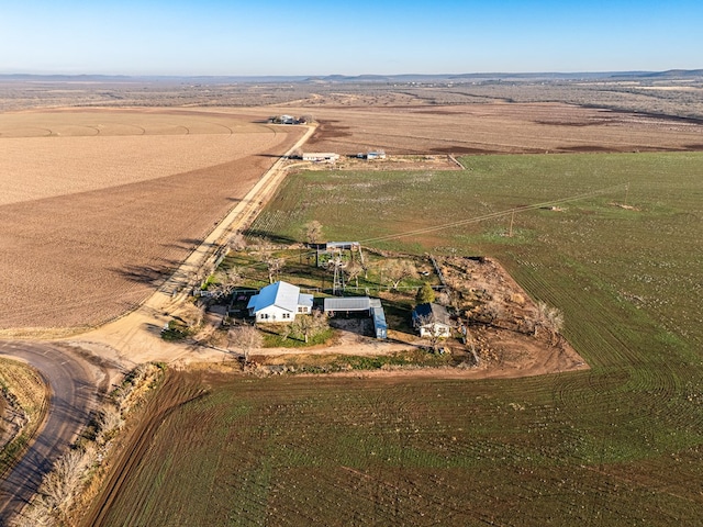 drone / aerial view with a rural view