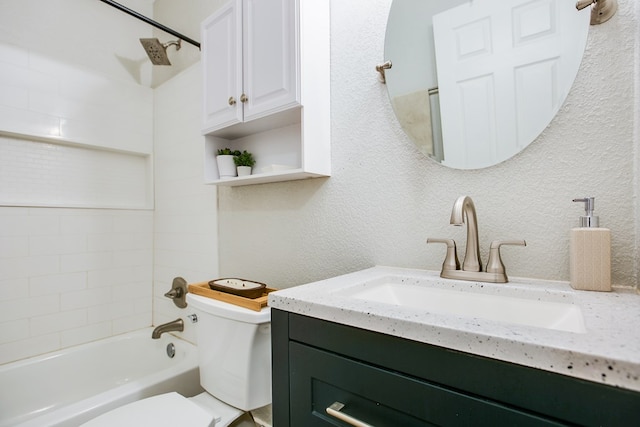 213 Paint Rock Rd, San Angelo, TX 76903 - full bath with toilet, vanity, shower / bath combination, and a textured wall