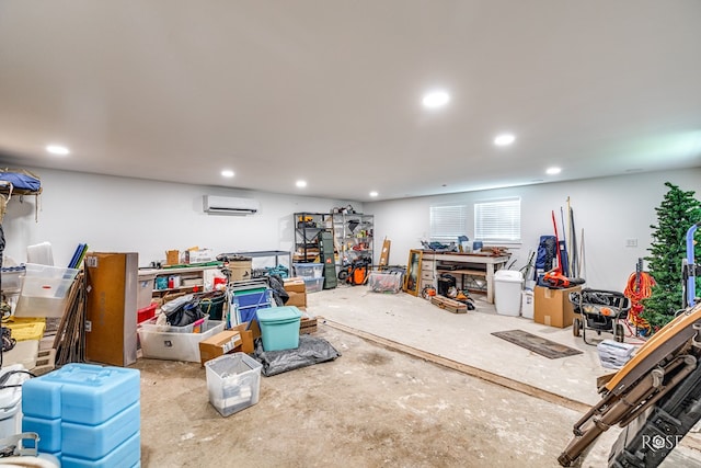 1322 S Monroe St, San Angelo, TX 76901 - basement with a wall mounted air conditioner and recessed lighting