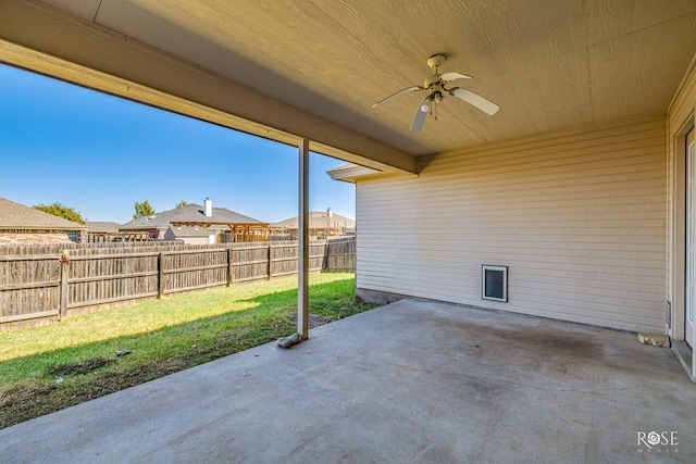 view of patio / terrace with ceiling fan