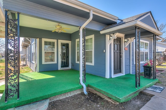 entrance to property featuring a yard