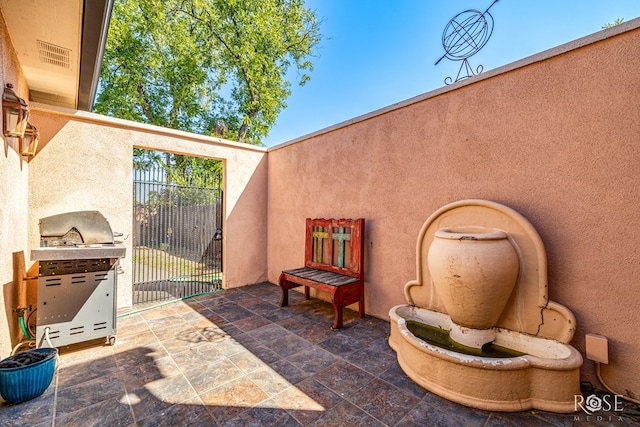 view of patio with grilling area