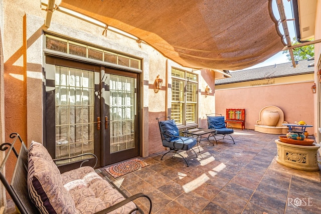 view of patio with french doors