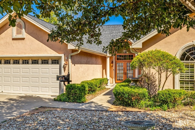 view of front of property with french doors