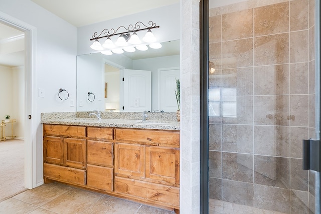 1113 Windemere Cir, San Angelo, TX 76901 - full bathroom featuring a stall shower and double vanity