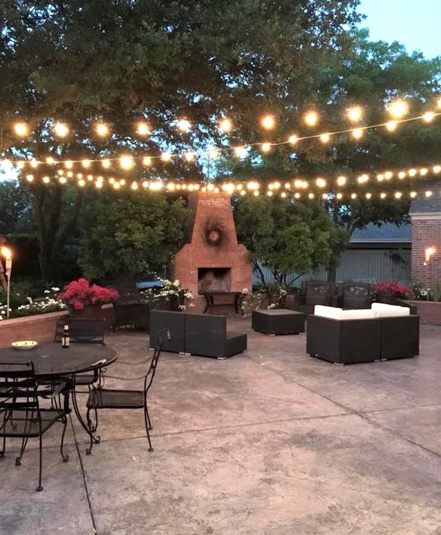 2622 Oxford Ave, San Angelo, TX 76904 - view of patio featuring an outdoor living space with a fireplace